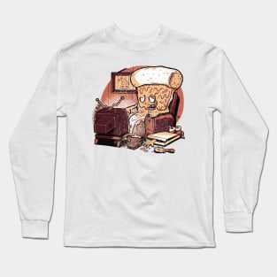 Pizza Lazy Cartoon Funny Long Sleeve T-Shirt